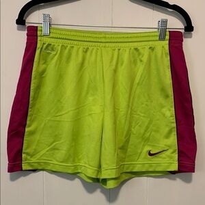 Nike Lime Green and Purple Athletic Dri-Fit Shorts Lightweight Performance